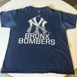 Vintage MLB Majestic New York Yankees Bronx Bombers Short Sleeve T-shirt Size M